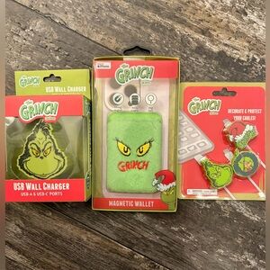 Grinch SET ‼️ Charger Protectors Magnetic Wallet and USB Wall Charger Set ❤️💚